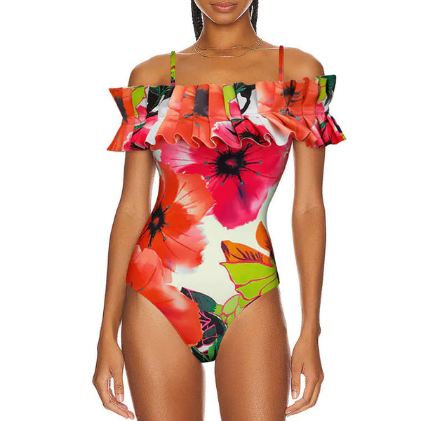 Monet Garden Ruffled One-Piece Swimsuit