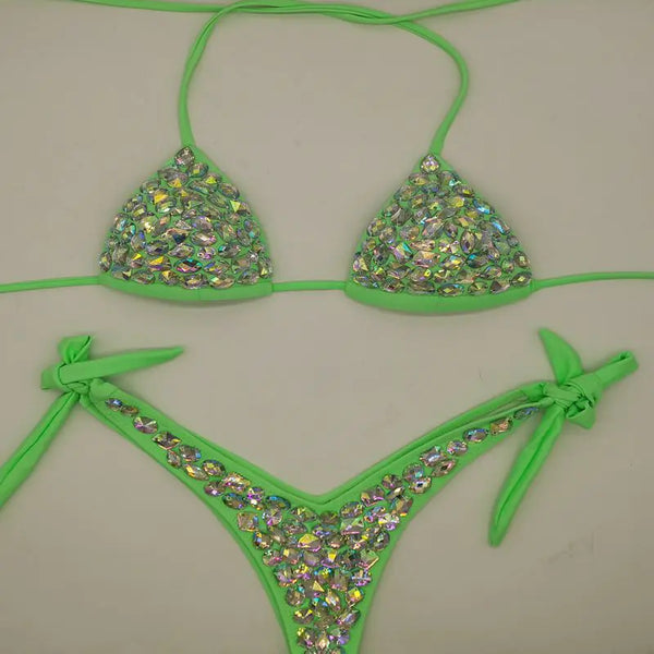 New Handmade Rhinestone Bikinis