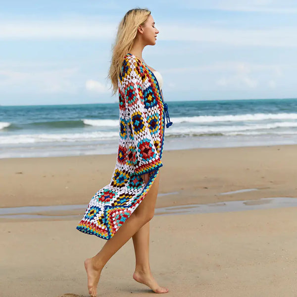Beach Coat Hollow Cardigan Dress