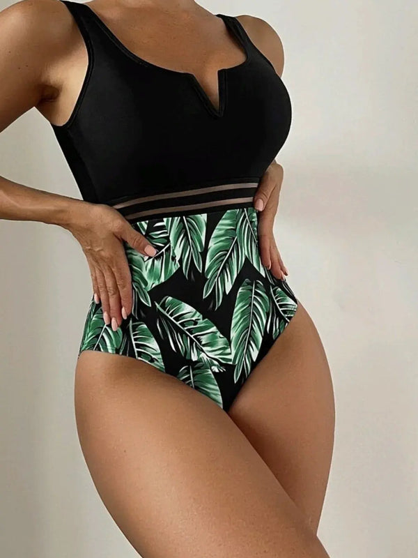 New Women's Floral Print One-Piece Swimsuit