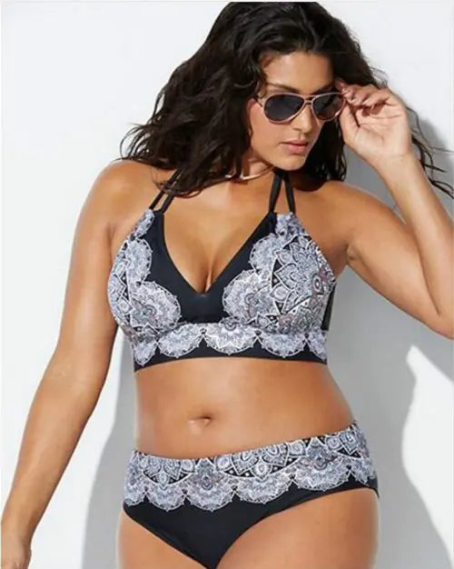 Floral Back Tie Bikini Swimsuit